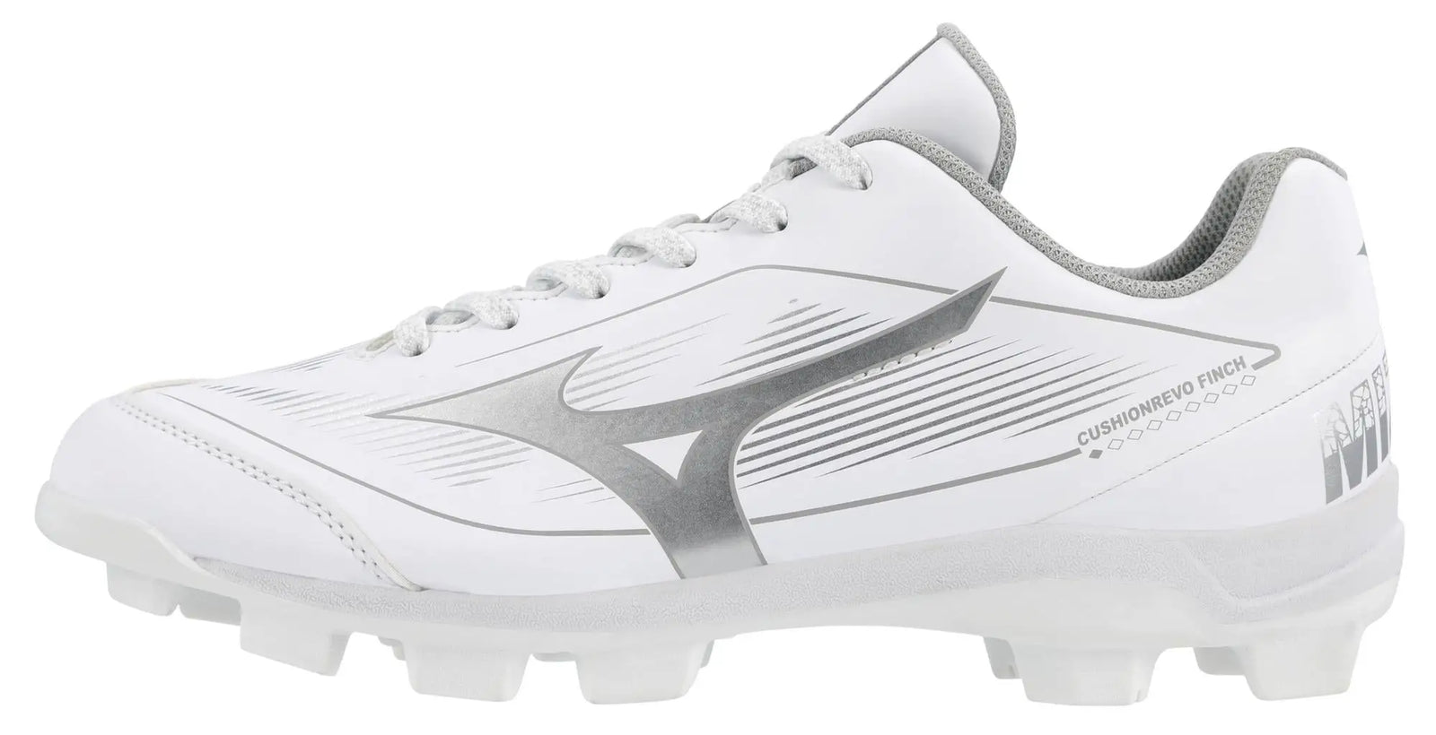 Mizuno 320708 Cushionrevo Finch Tpu Molded Cleats - White Silver