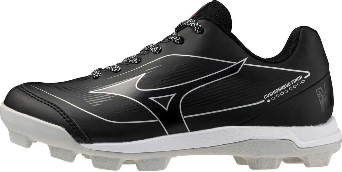 Mizuno 320710 Cushionrevo Finch Jr Softball Cleats- Black White