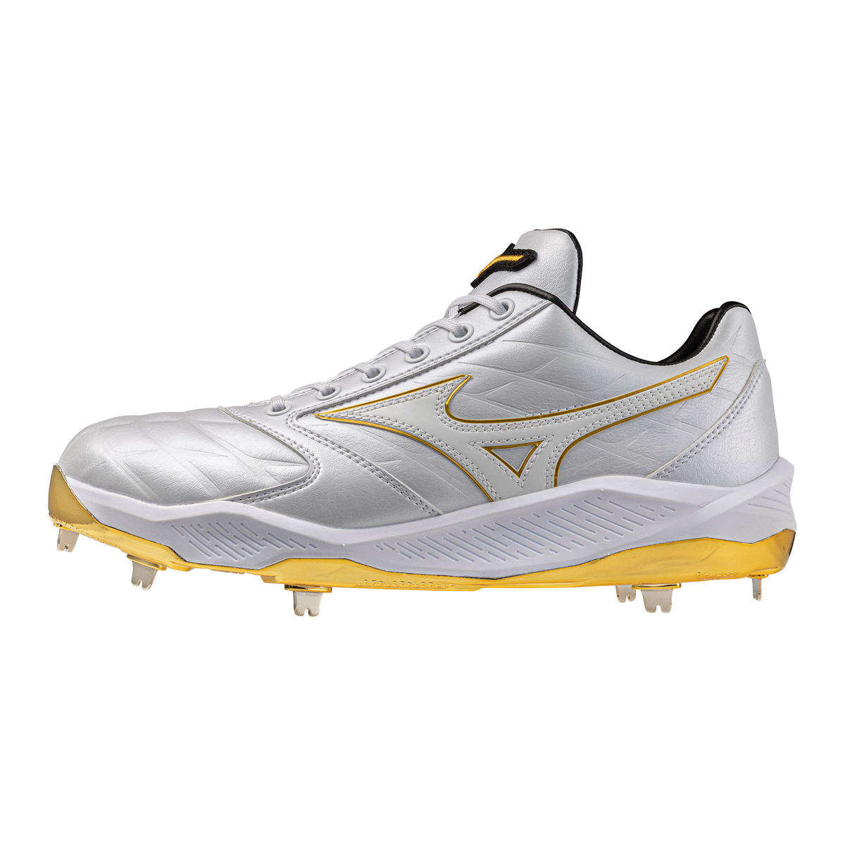 Mizuno 320715 Men’s Pro Cushionrevo Metal Baseball Cleat - White Gold - 10