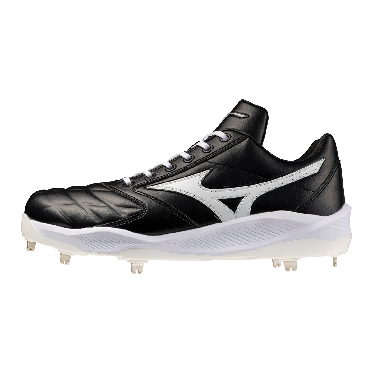Mizuno 320719 Men’s Pro Select Metal Baseball Cleat - Black White - 10