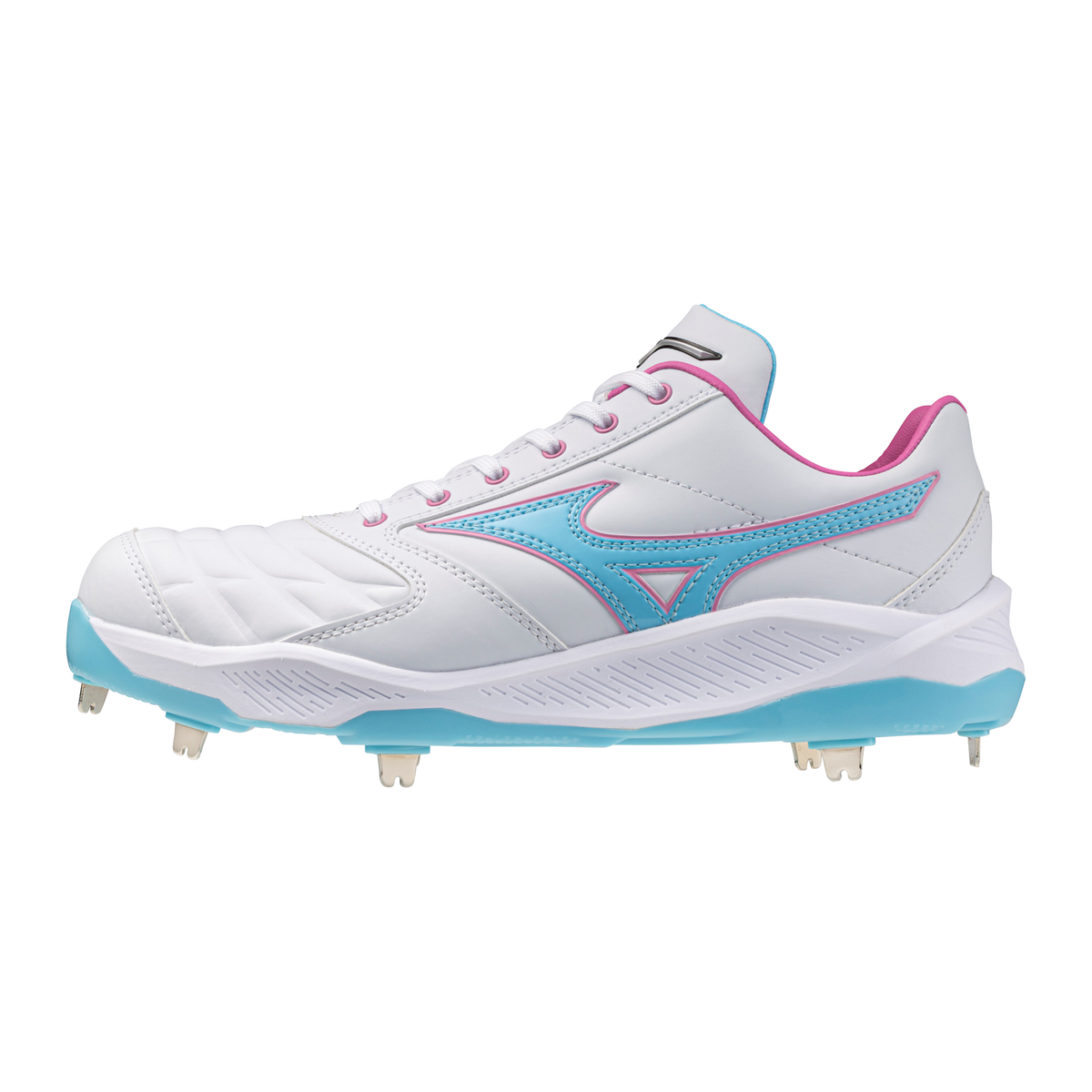 Mizuno 320720 Women’s Pro Select Fastpitch Metal Softball Spike - White Pink - 10