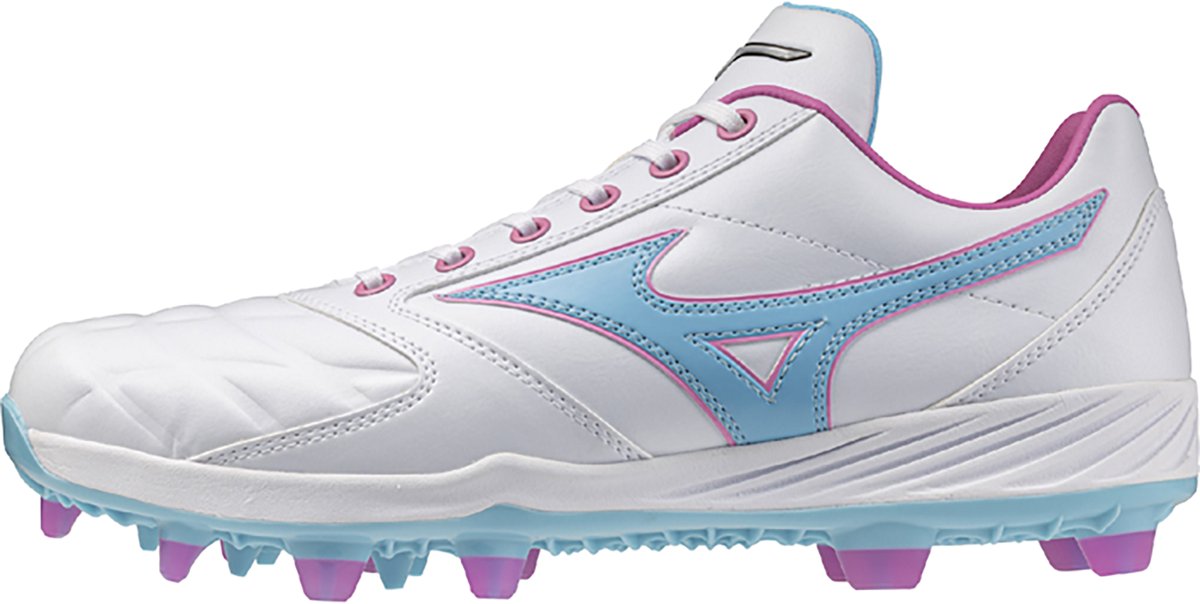 Mizuno 320722 Pro Select Tpu Molded Baseball Cleats - White Pink
