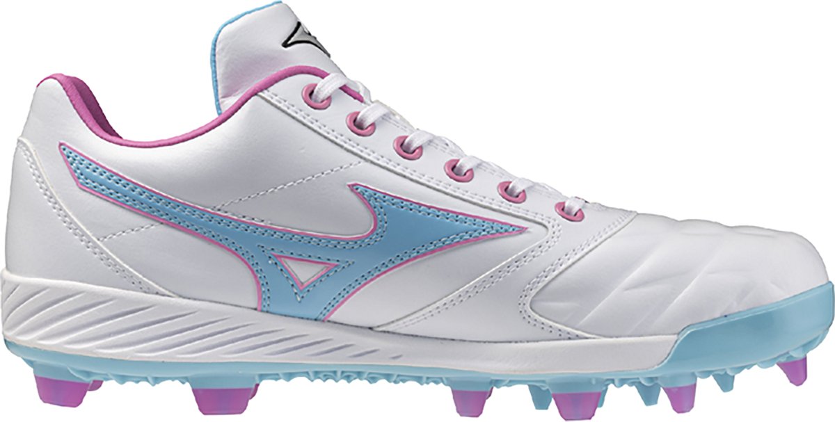 Mizuno 320722 Pro Select Tpu Molded Baseball Cleats - White Pink