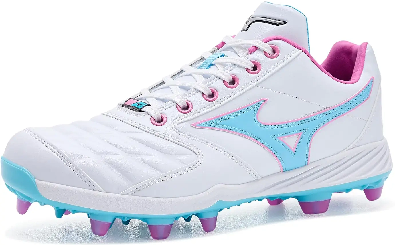 Mizuno 320723 Pro Select Fastpitch Tpu Molded Cleat - White Pink