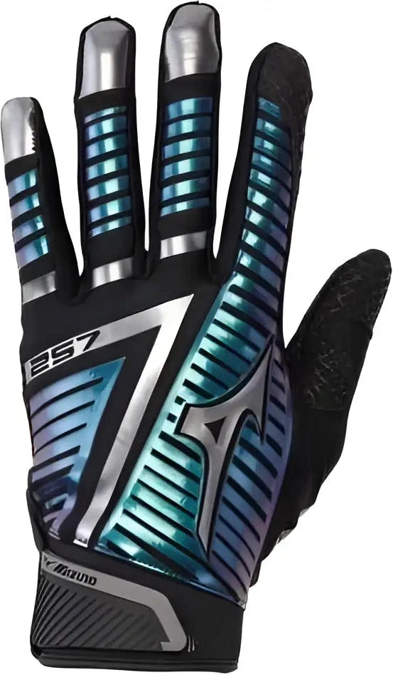 Mizuno 330391 F-257 Women’s Softball Batting Gloves - Black Iridescent