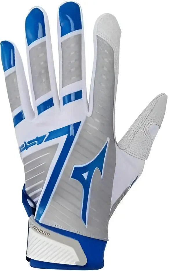 Mizuno 330391 F-257 Women’s Softball Batting Gloves - White Royal