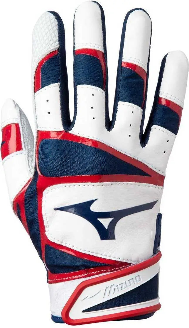 Mizuno 330417 B-303 Adult Baseball Batting Glove - Navy Red
