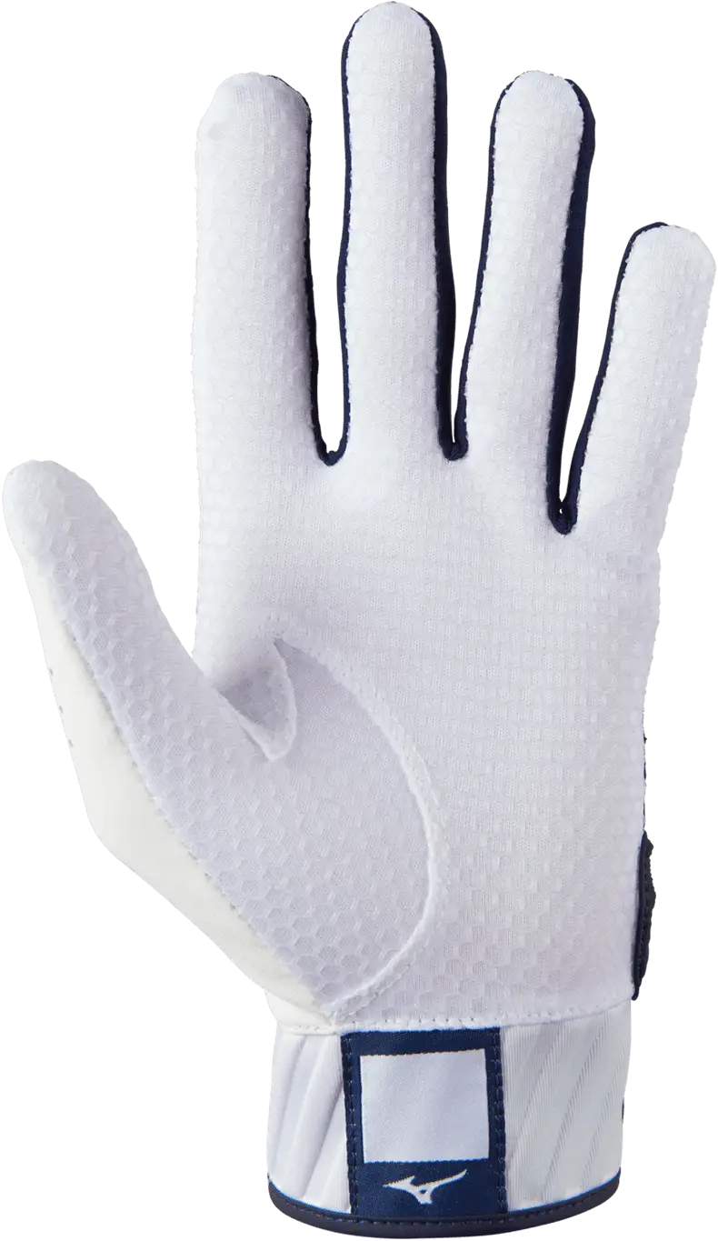 Mizuno 330424 Mvp Adult Baseball Batting Glove - White Navy