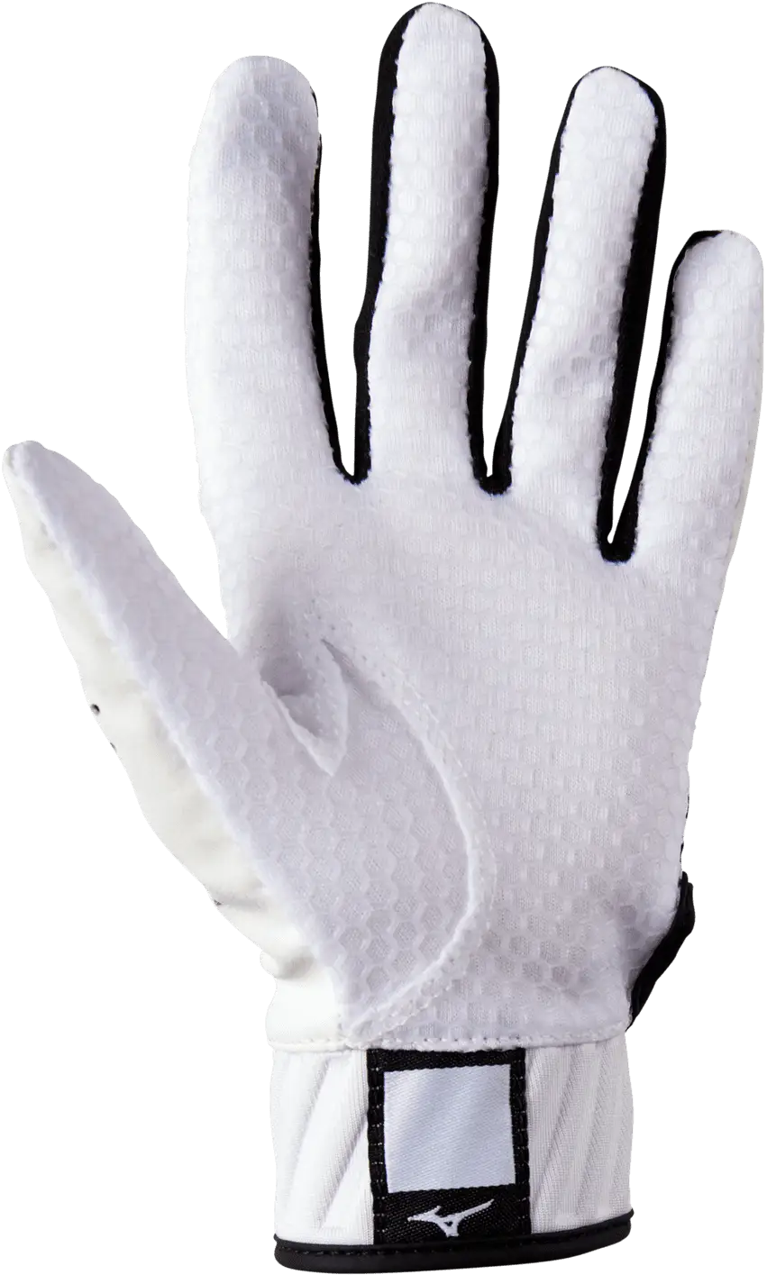 Mizuno 330426 Mvp Youth Tee Ball Batting Glove - White Black - T-ball