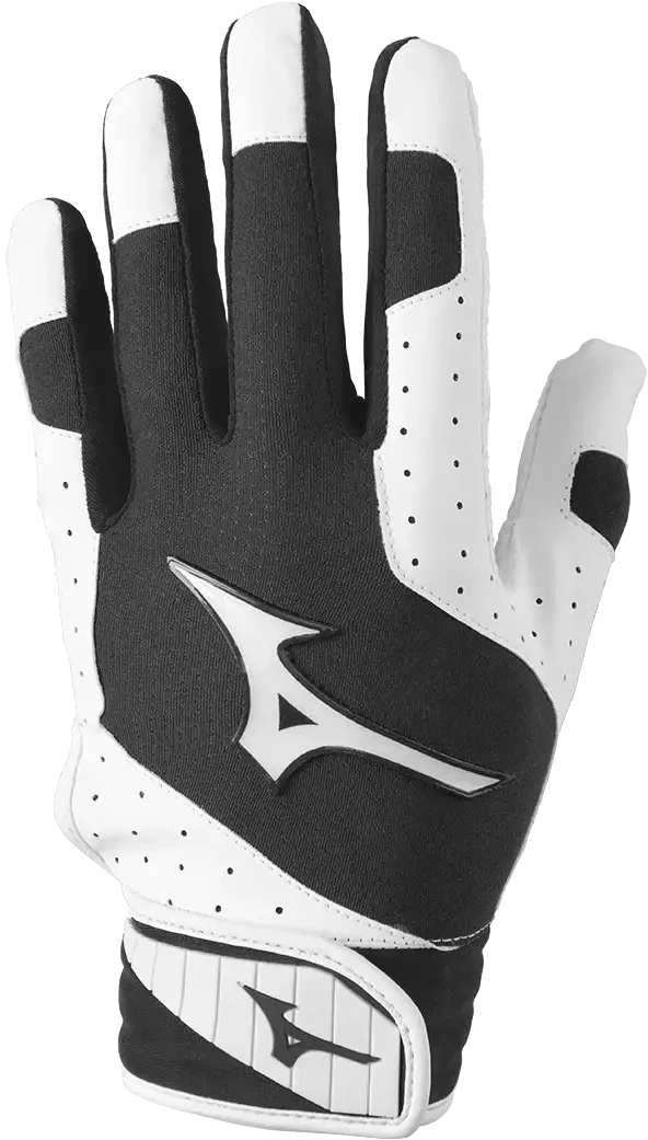 Mizuno 330427 Finch Women’s Softball Padded Batting Glove - White-charcoal - Adult Xs
