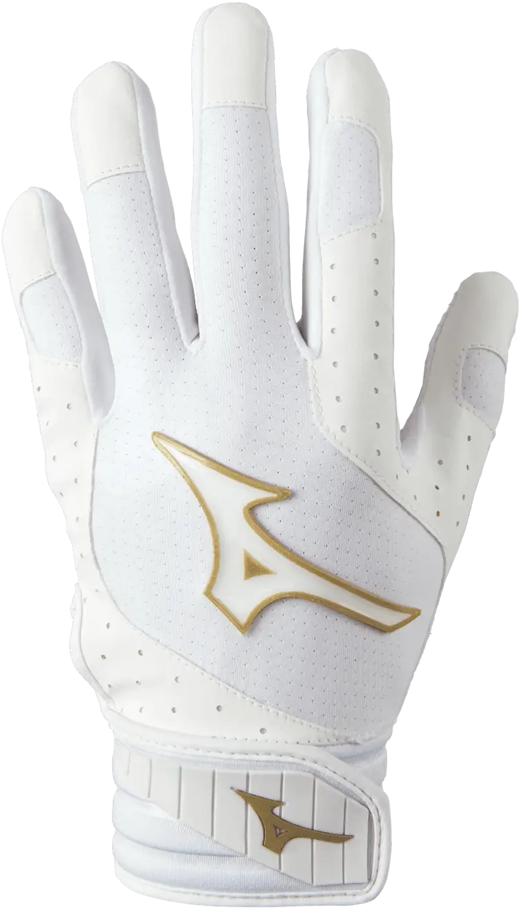 Mizuno 330427 Finch Women’s Softball Padded Batting Glove - White Gold