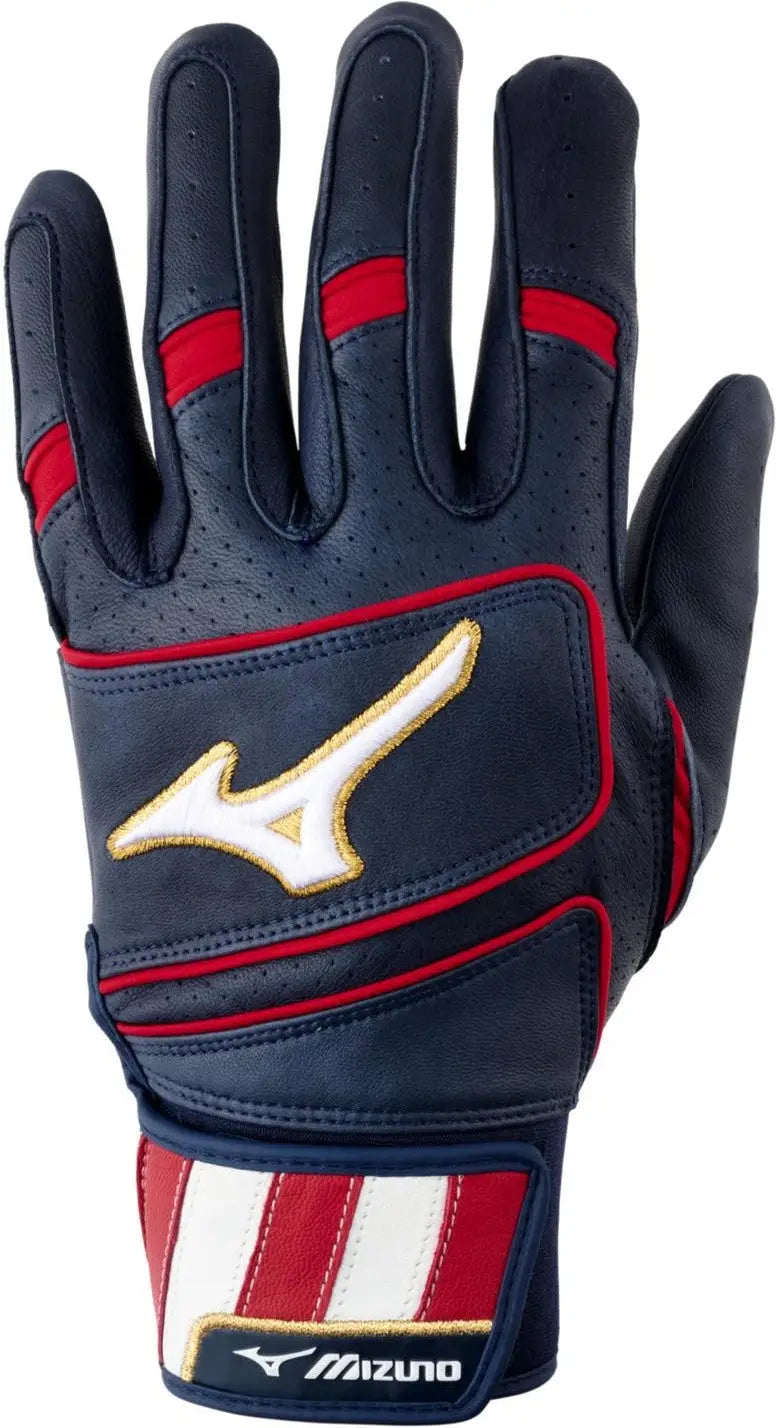 Mizuno 330442 Pro Select Youth Baseball Batting Glove - Navy-red