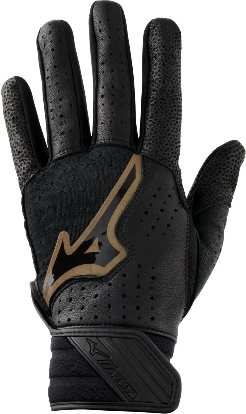Mizuno 330443 Pro Select Fastpitch Women’s Softball Batting Glove - Black-gold