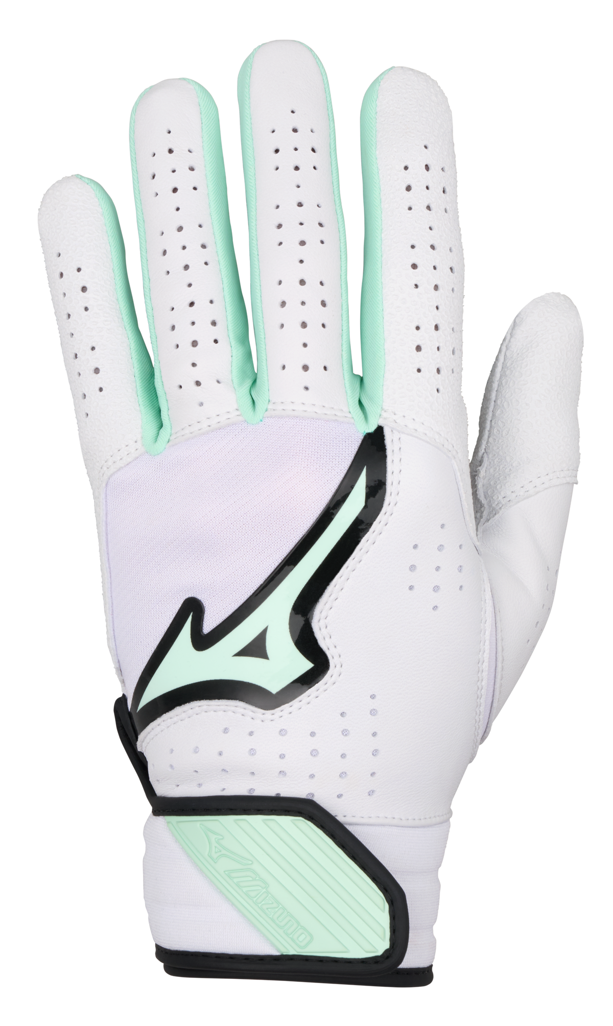 Mizuno 330443 Pro Select Women’s Softball Batting Glove - White-mint