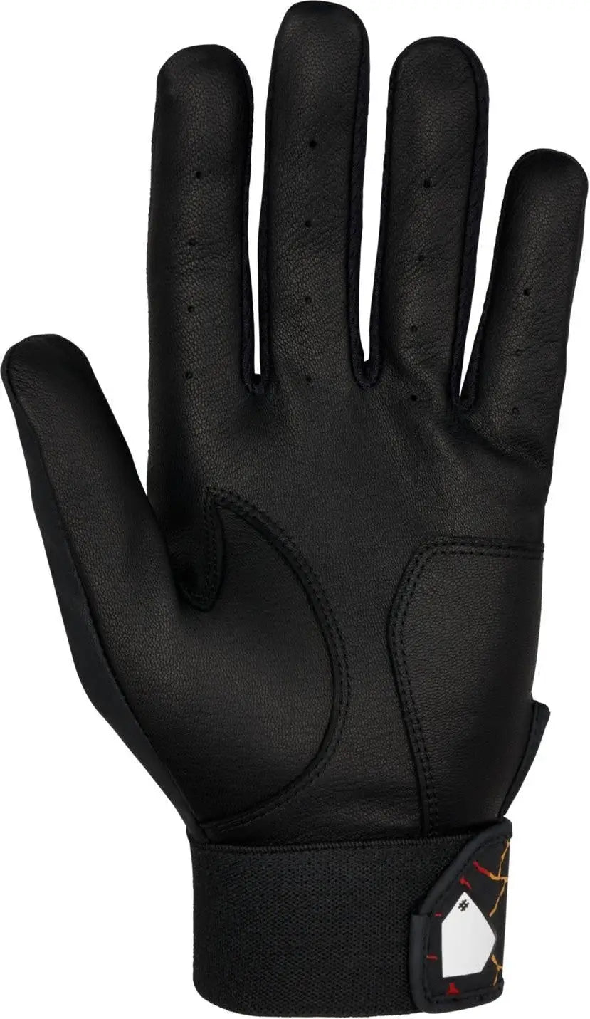 Mizuno 330461 Mvp Adult Baseball Batting Glove - Black-orange