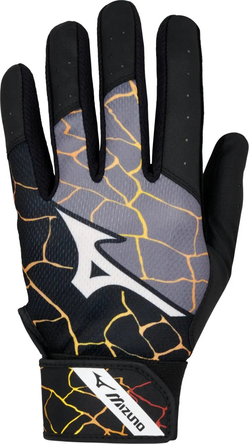 Mizuno 330461 Mvp Adult Baseball Batting Glove - Black-orange