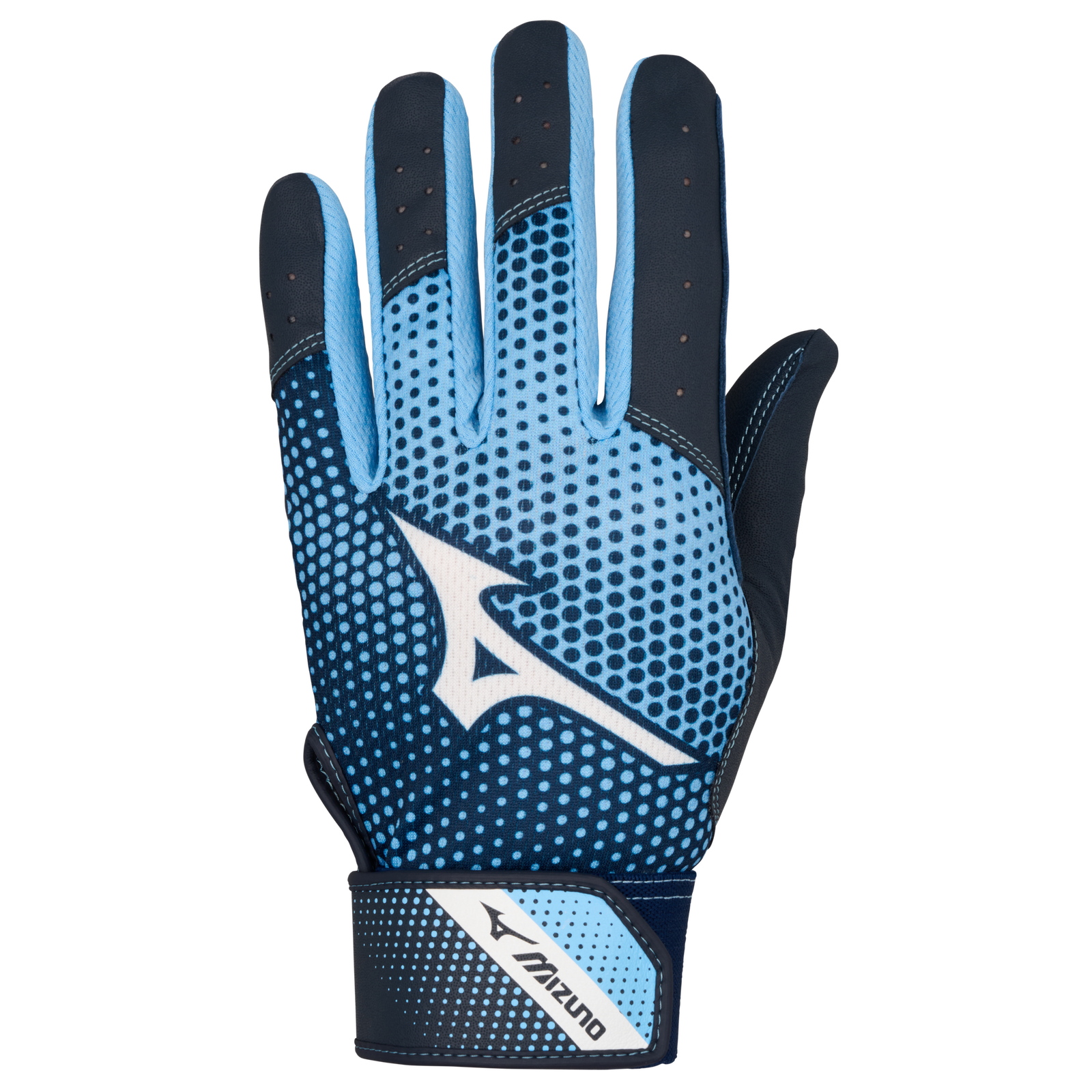 Mizuno 330462 Mvp Youth Baseball Batting Glove - Navy-light Blue
