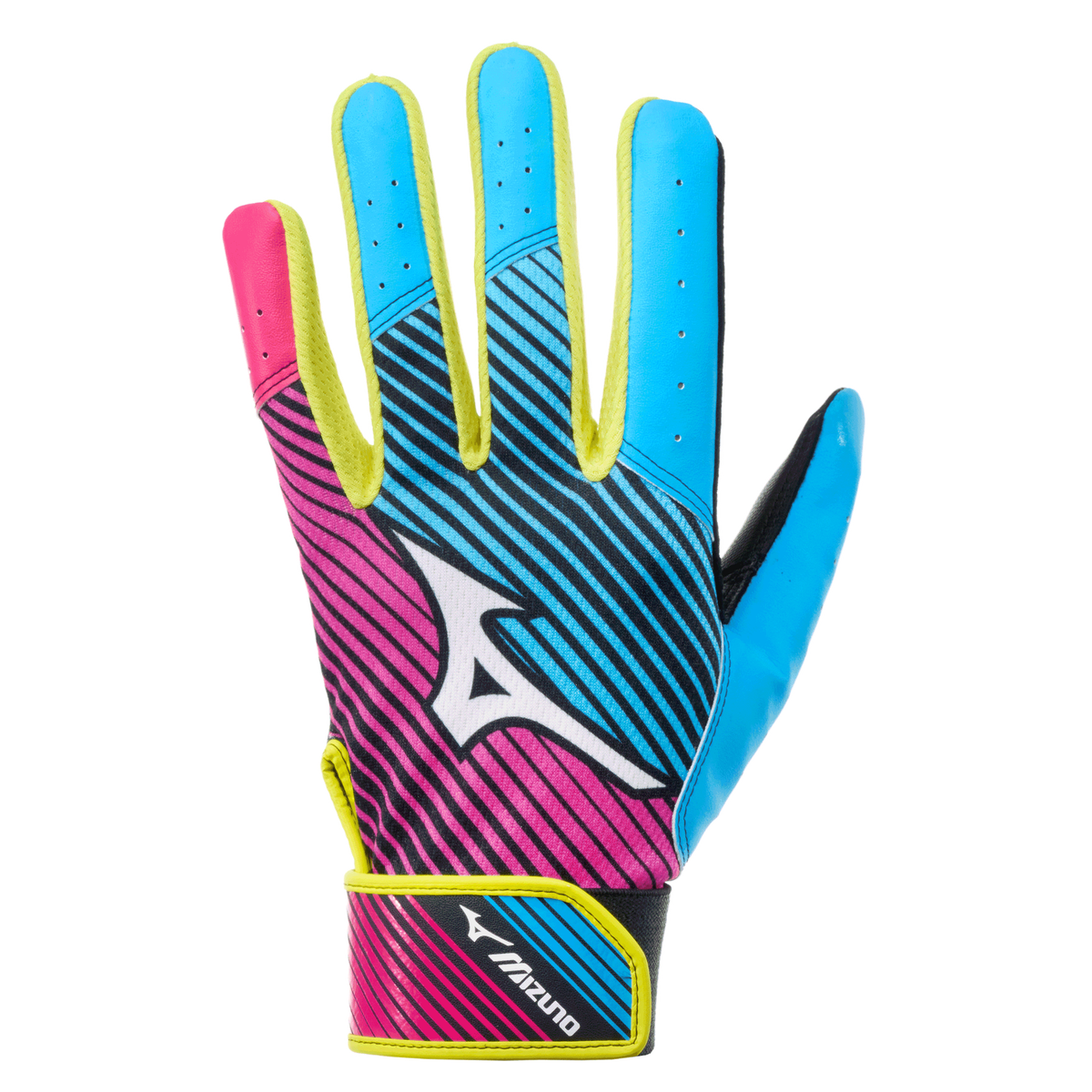 Mizuno 330462 Mvp Youth Baseball Batting Glove - Shkn Pnk-bl Curacao