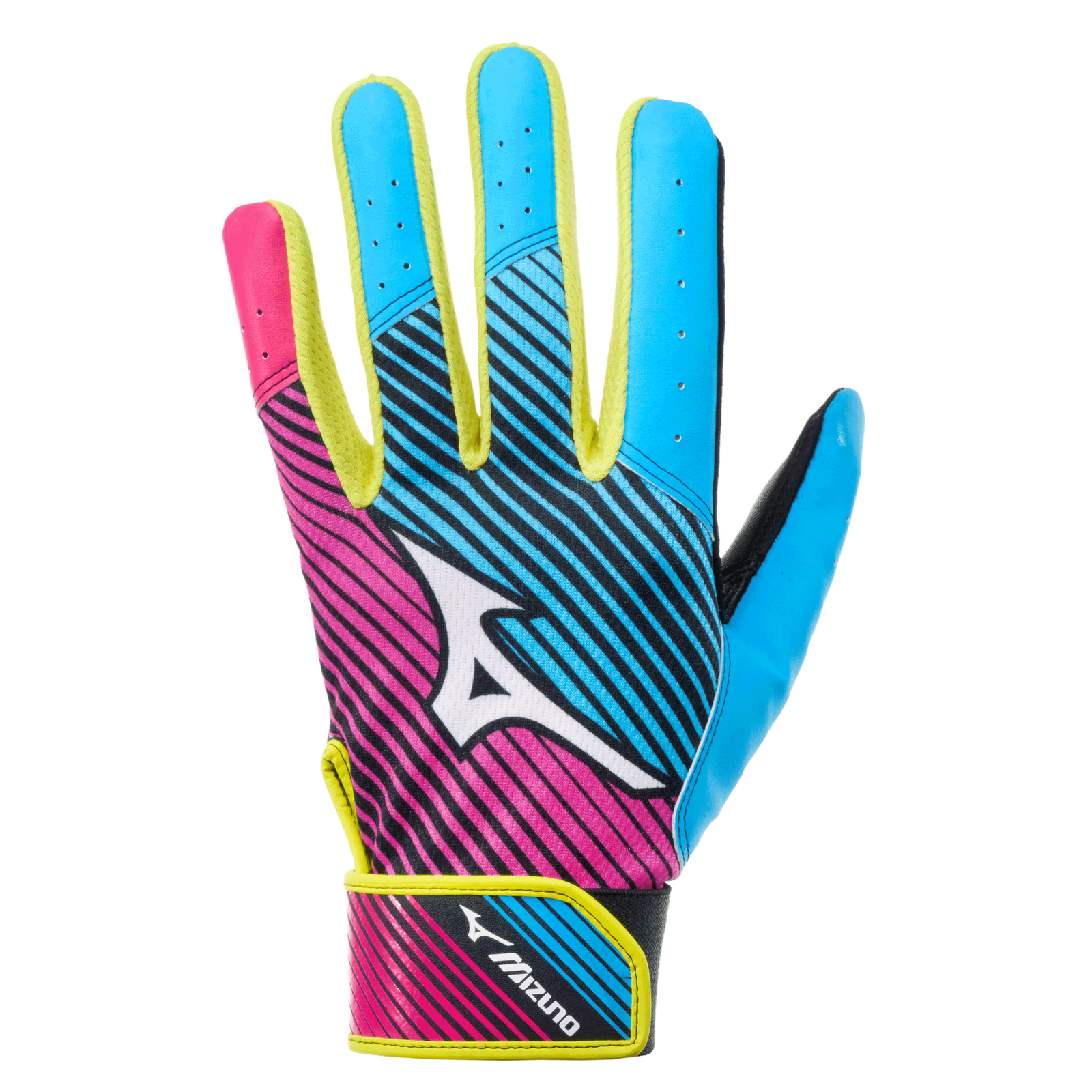 Mizuno 330462 Mvp Youth Baseball Batting Glove - Shkn Pnk-bl Curacao