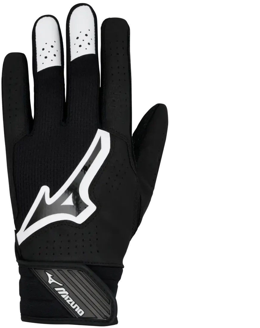 Mizuno 330464 Finch Adult Softball Batting Glove - Black-white - Xs