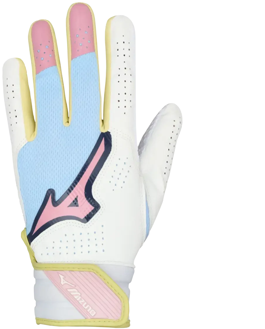 Mizuno 330464 Finch Adult Softball Batting Glove - Purple-yellow - Xs