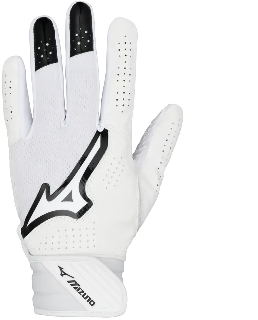 Mizuno 330464 Finch Adult Softball Batting Glove - White-black - Xs
