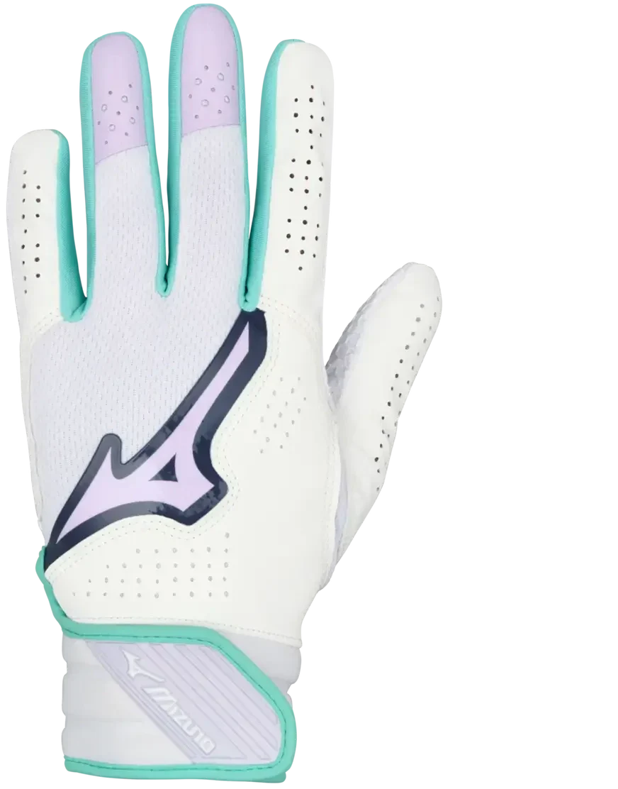Mizuno 330464 Finch Adult Softball Batting Glove - White-lavender
