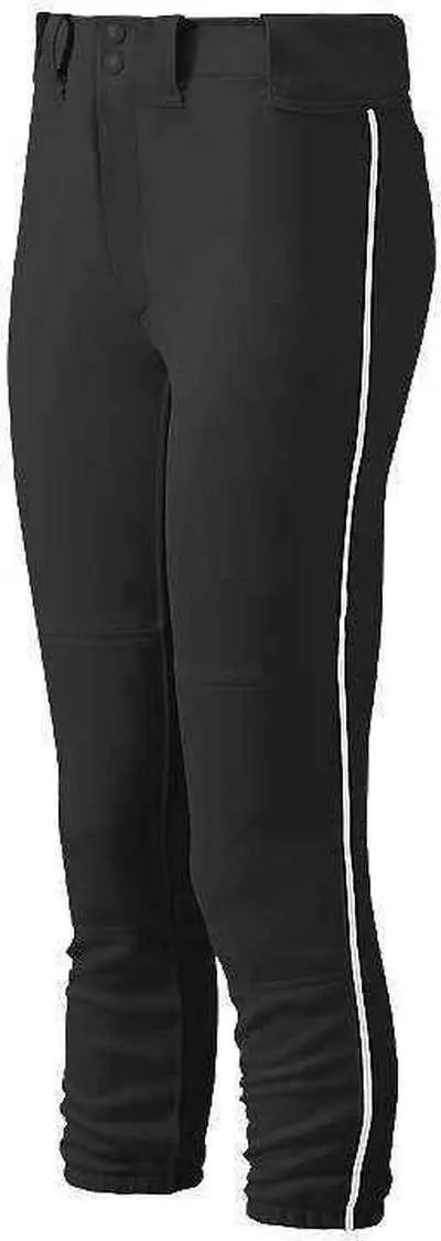 Mizuno 350314 Women’s Select Belted Piped Pant - Black White