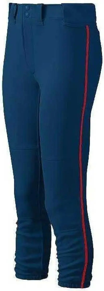 Mizuno 350314 Women’s Select Belted Piped Pant - Navy Red