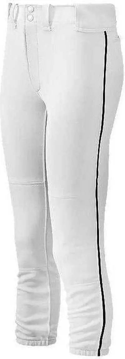Mizuno 350314 Women’s Select Belted Piped Pant - White Black