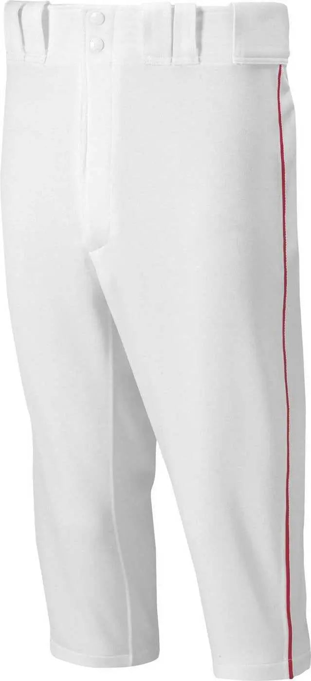 Mizuno 350410 Youth Select Short Pants Pipped - White Red