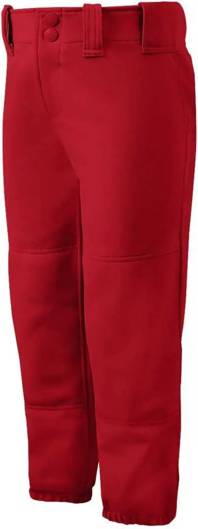 Mizuno 350462 Girls Belted Softball Pant - Red