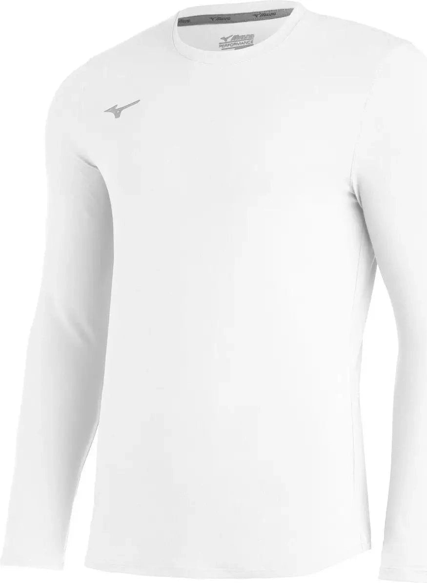 Mizuno 350639 Youth Compression Diamond Long Sleeve Crew - White