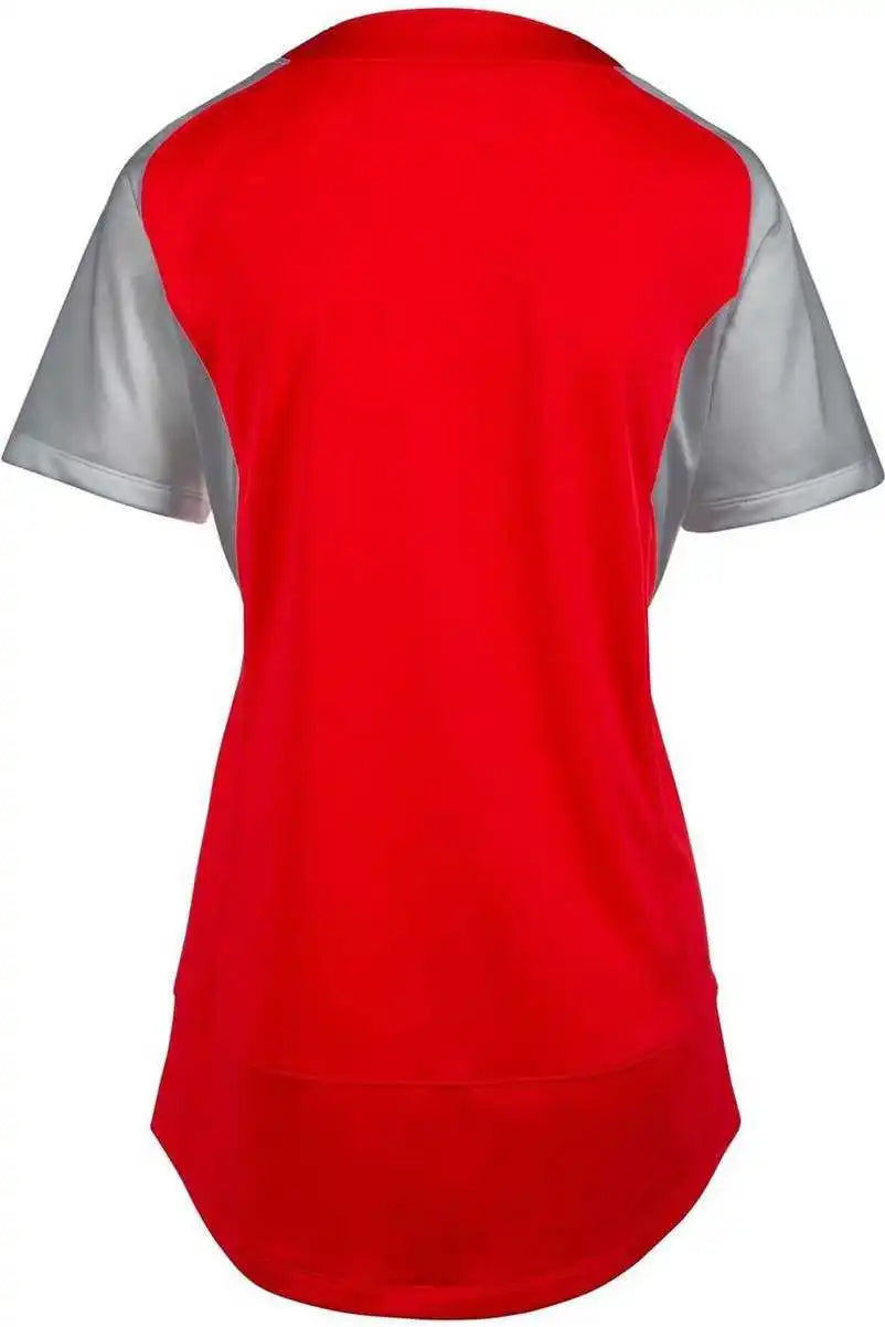 Mizuno 350715 Aerolite 2-button Softball Jersey - Red Gray