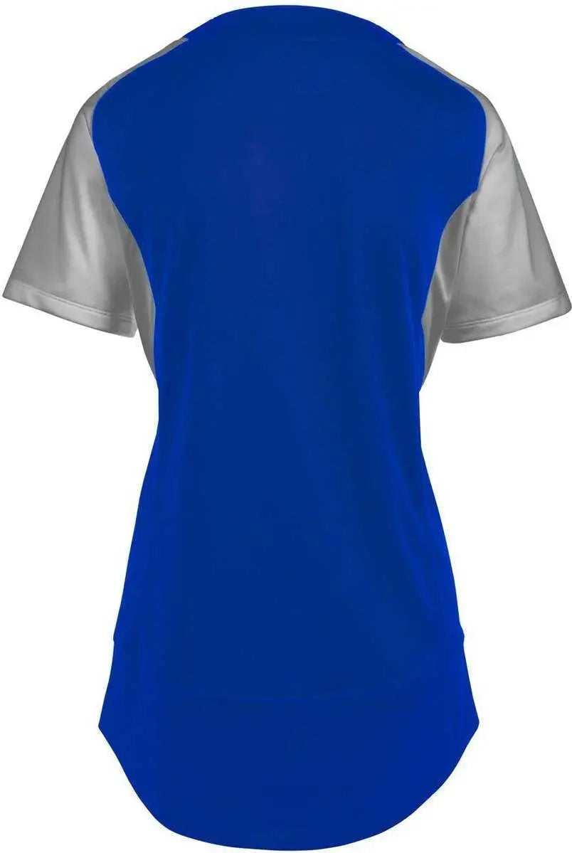 Mizuno 350715 Aerolite 2-button Softball Jersey - Royal Gray