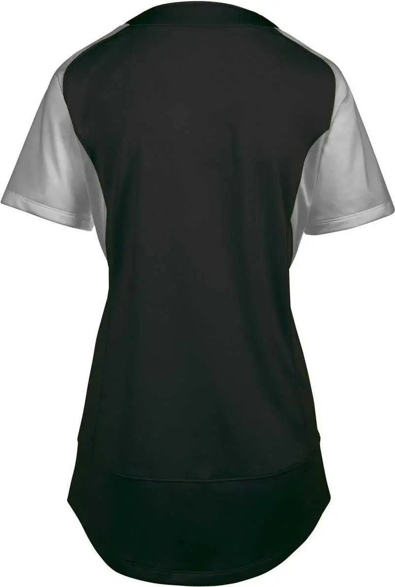 Mizuno 350716 Girls Aerolite 2-button Softball Jersey - Black Gray