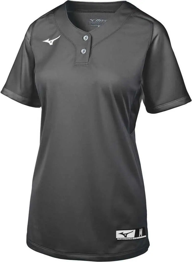 Mizuno 350716 Girls Aerolite 2-button Softball Jersey - Charcoal