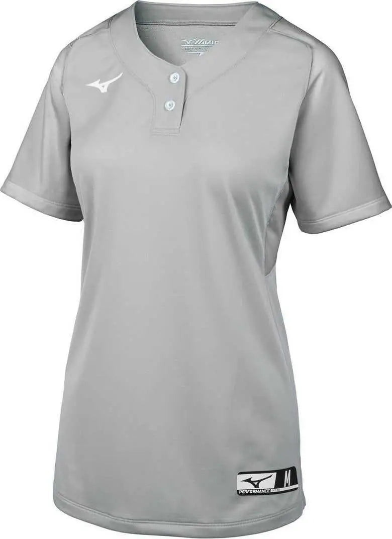 Mizuno 350716 Girls Aerolite 2-button Softball Jersey - Gray