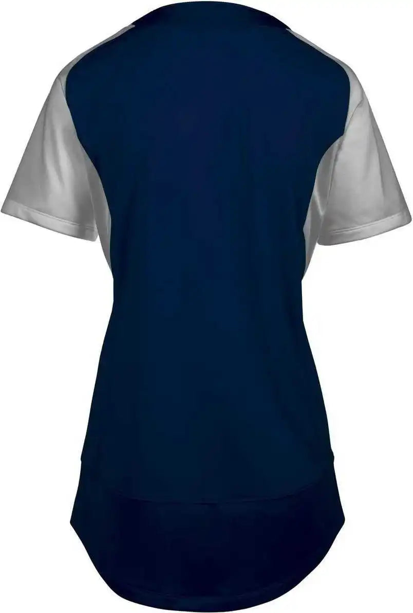 Mizuno 350716 Girls Aerolite 2-button Softball Jersey - Navy Gray