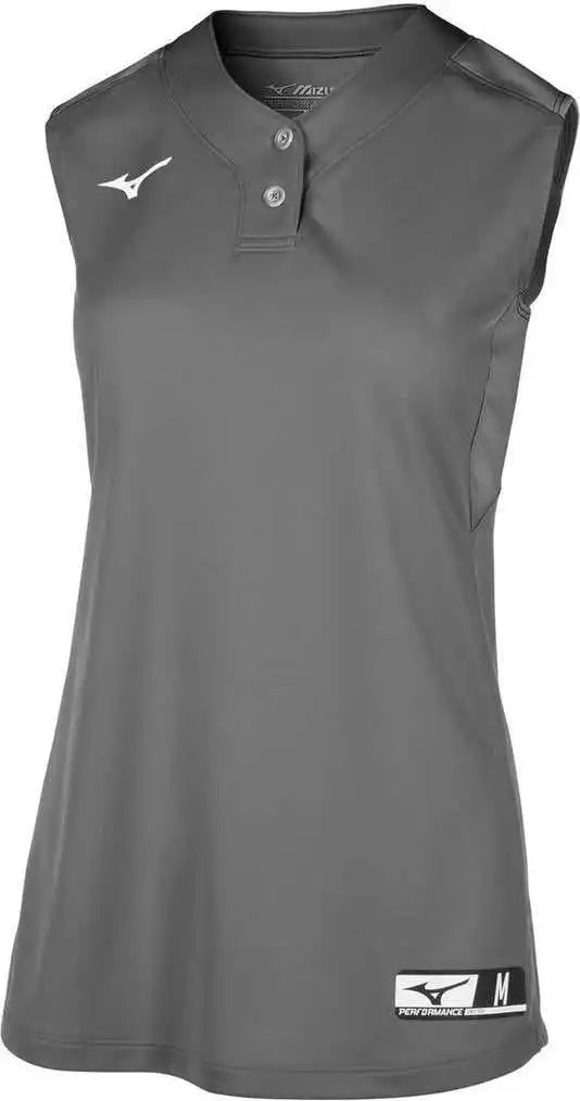 Mizuno 350722 Girls Aerolite 2-button Sleeveless Softball Jersey - Charcoal
