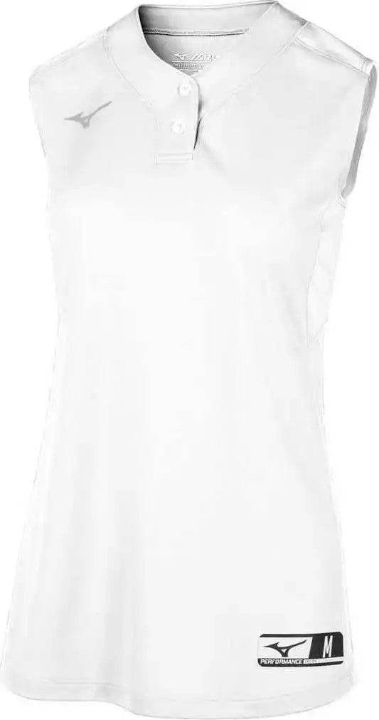 Mizuno 350722 Girls Aerolite 2-button Sleeveless Softball Jersey - White
