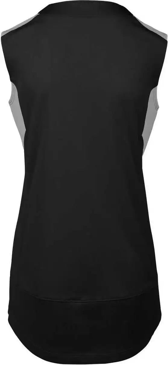 Mizuno 350722 Girls Aerolite 2-button Sleeveless Softball Jersey - Black Gray