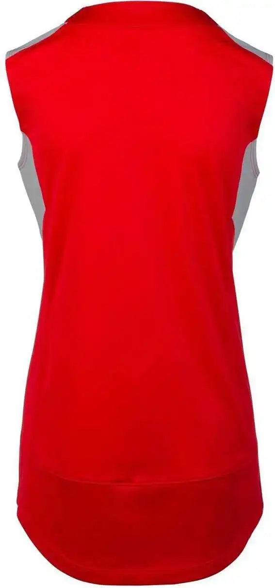 Mizuno 350722 Girls Aerolite 2-button Sleeveless Softball Jersey - Red Gray