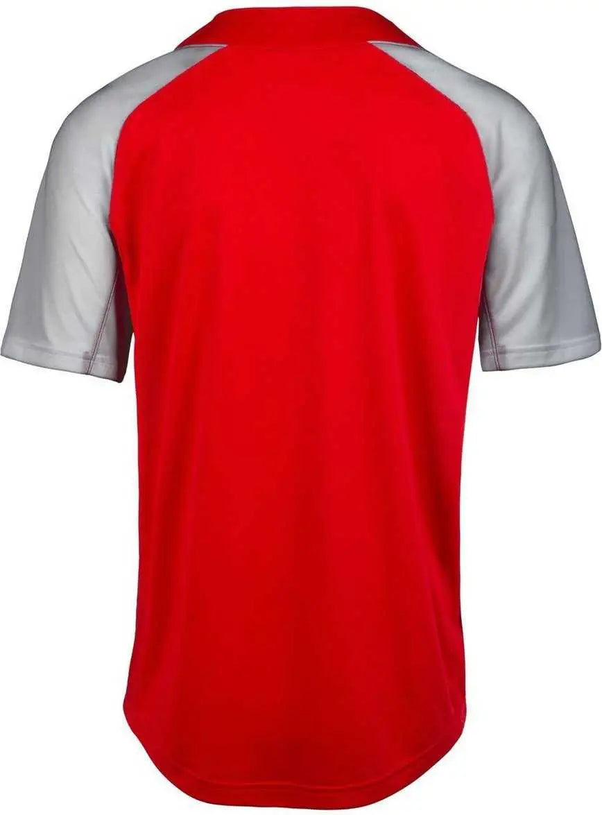 Mizuno 350749 Aerolite 2-button Baseball Jersey - Red Gray