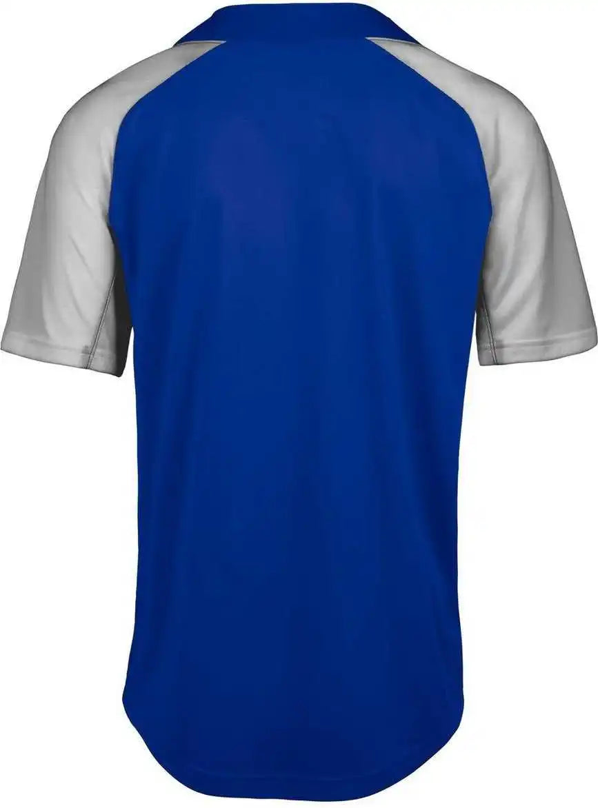 Mizuno 350750 Youth Aerolite 2-button Baseball Jersey - Royal Gray