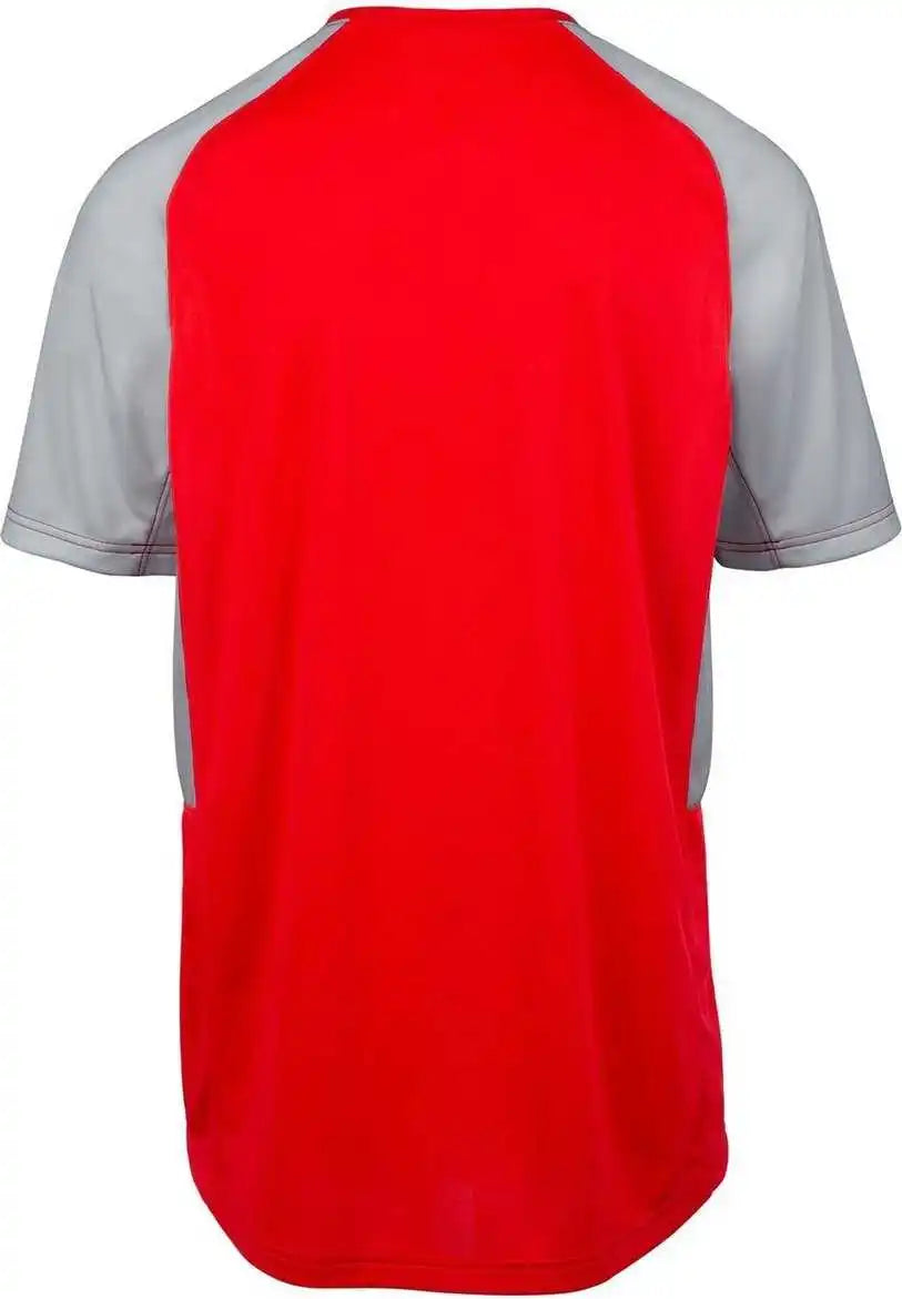 Mizuno 350751 Aerolite Crew Baseball Jersey - Red Gray