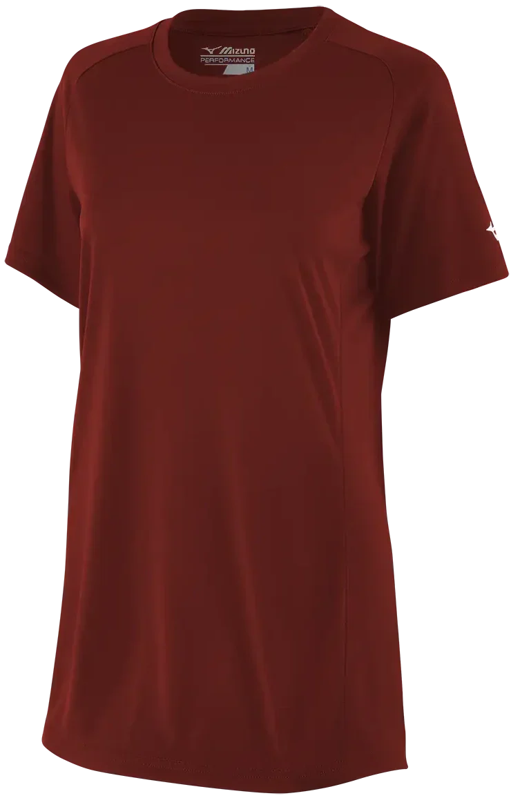 Mizuno 351088 Softball Crew Neck Jersey - Cardinal - Ladies Xs