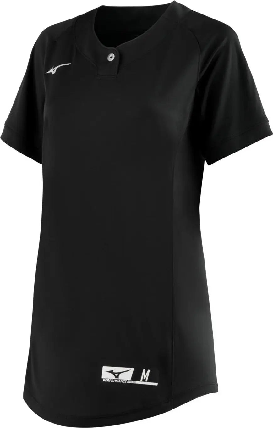 Mizuno 351119 Women’s Nxt 1-button Short Sleeve Softball Jersey - Black