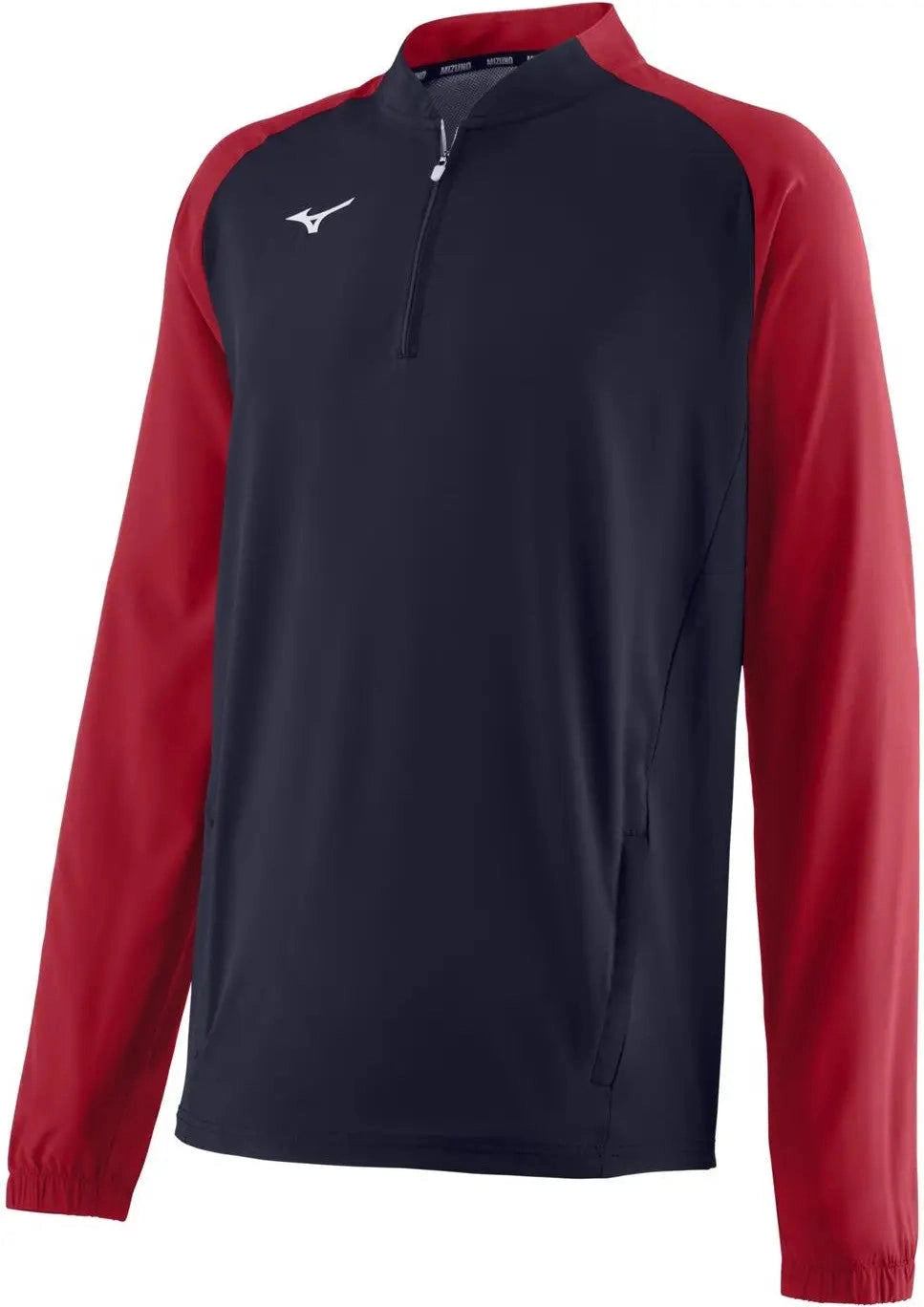 Mizuno 351126 Youth Long Sleeve Baseball Hitting Jacket - Navy-red
