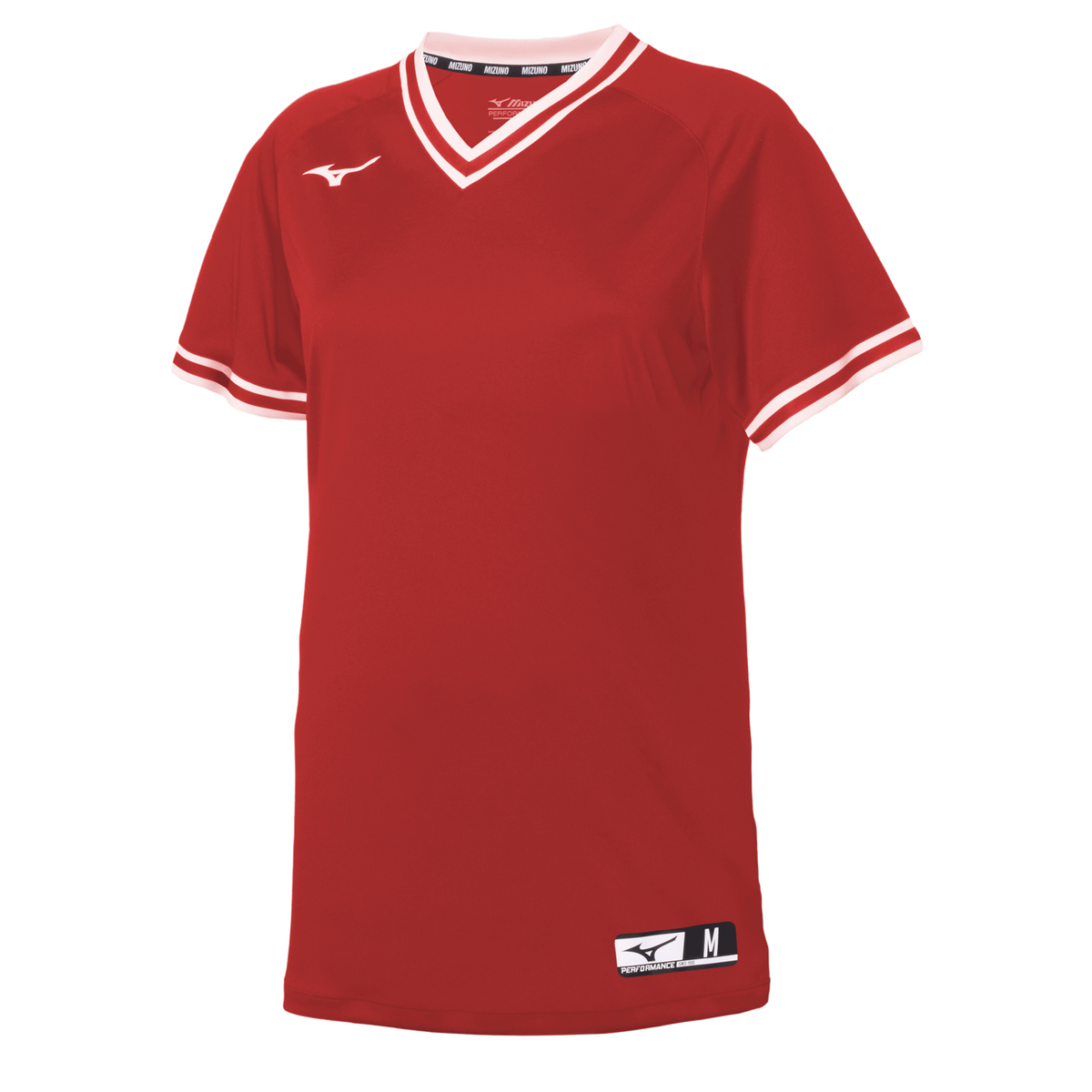 Mizuno 351232 Girl’s Nxt V-neck Softball Jersey - Red-white - Girls s